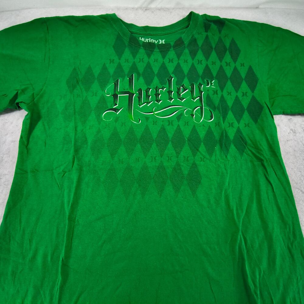 Hurley Casual Crew Neck Short Sleeve Graphic T-Shirt Mens Size Large L Green
